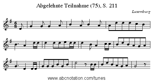 Abgelehnte Teilnahme (75), S. 211 - staff notation