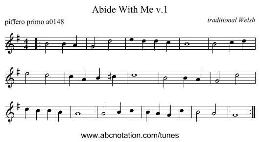 Abide With Me v.1 - staff notation