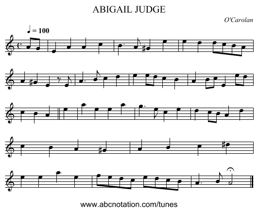 ABIGAIL JUDGE - staff notation