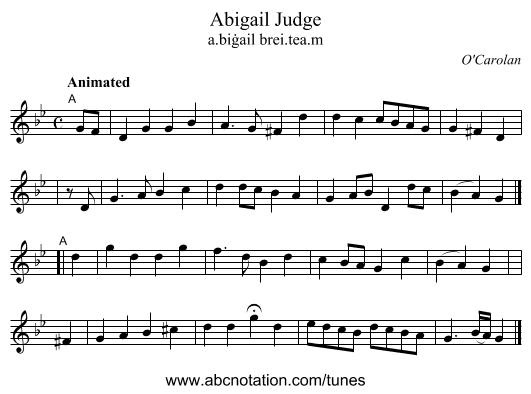 Abigail Judge - staff notation
