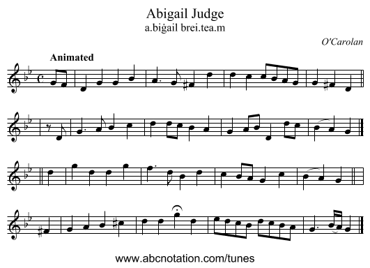 Abigail Judge - staff notation