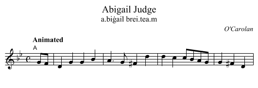 Abigail Judge - staff notation