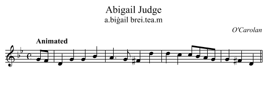 Abigail Judge - staff notation