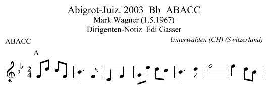 Abigrot-Juiz. 2003  Bb  ABACC - staff notation