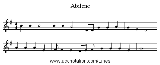 Abilene - staff notation