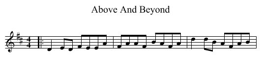Above And Beyond - staff notation