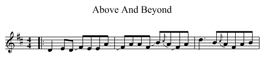 Above And Beyond - staff notation