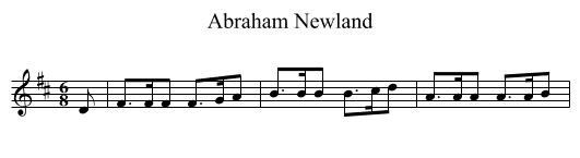 Abraham Newland - staff notation