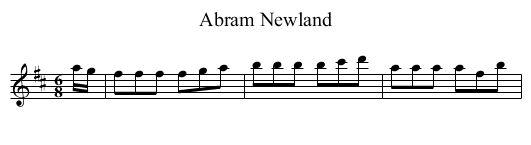 Abram Newland - staff notation
