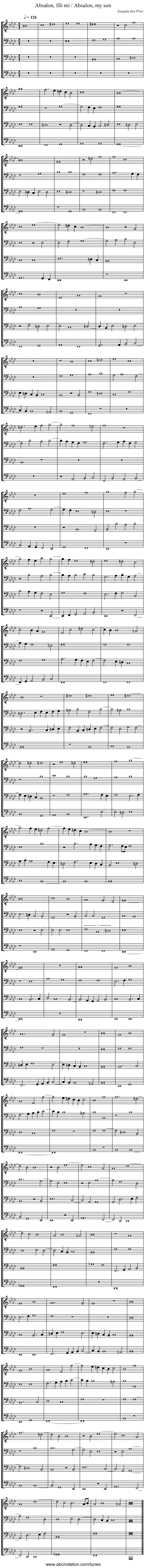 Absalon, fili mi / Absalon, my son - staff notation