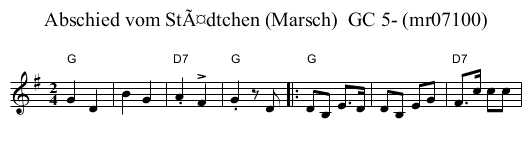 Abschied vom Städtchen (Marsch) GC 5- (mr07100) - staff notation