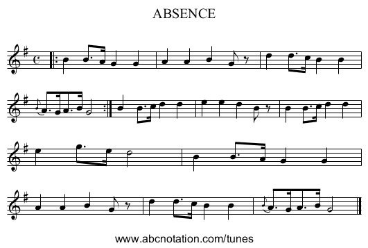 ABSENCE - staff notation