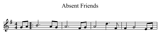 Absent Friends - staff notation