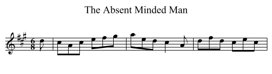 Absent Minded Man, The  - staff notation