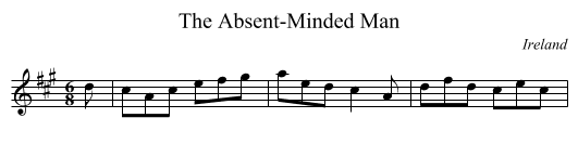 Absent-Minded Man, The  - staff notation