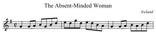 Absent-Minded Woman, The  - staff notation