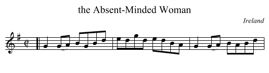 Absent-Minded Woman, the  - staff notation