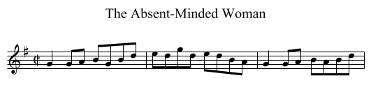 Absent-Minded Woman, The - staff notation