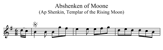 Abshenken of Moone - staff notation