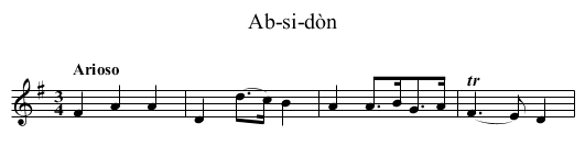 Ab-si-dòn - staff notation