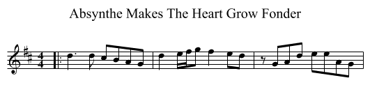 Absynthe Makes The Heart Grow Fonder - staff notation