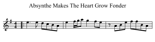 Absynthe Makes The Heart Grow Fonder - staff notation