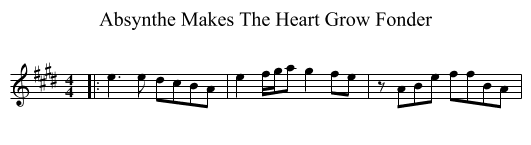Absynthe Makes The Heart Grow Fonder - staff notation