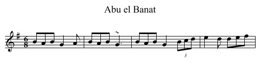 Abu el Banat - staff notation