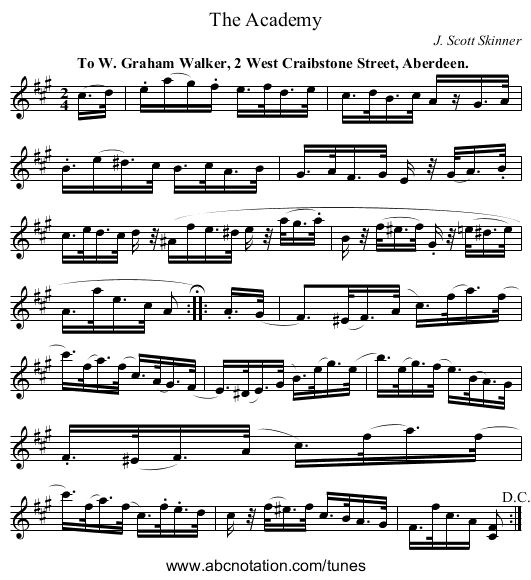 Academy, The - staff notation