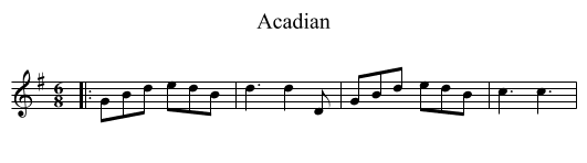 Acadian - staff notation