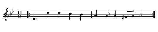 Acano mlada nevesto - staff notation