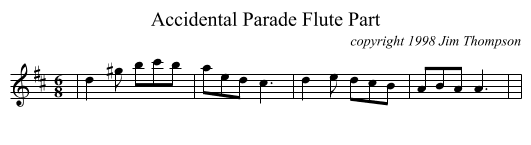 Accidental Parade Flute Part - staff notation