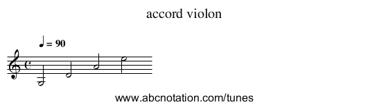 accord violon - staff notation