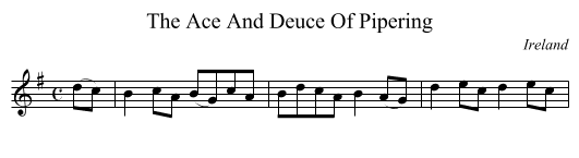 Ace And Deuce Of Pipering, The  - staff notation