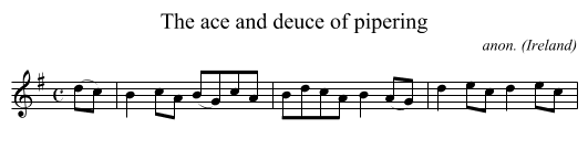 ace and deuce of pipering, The  - staff notation