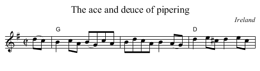 ace and deuce of pipering, The  - staff notation