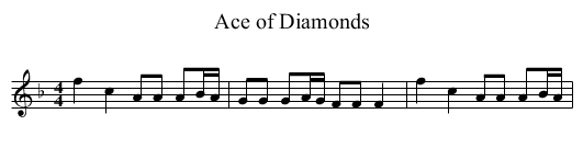Ace of Diamonds - staff notation