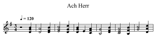 Ach Herr - staff notation