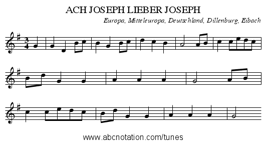 ACH JOSEPH LIEBER JOSEPH - staff notation