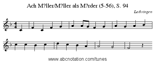 Ach M?ller/M?ller als M?rder (5-56), S. 94 - staff notation