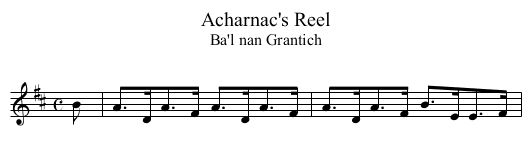 Acharnac's Reel - staff notation