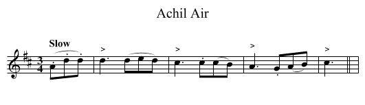 Achil Air - staff notation