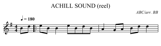 ACHILL SOUND (reel) - staff notation