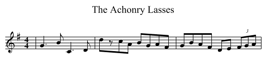 Achonry Lasses, The  - staff notation