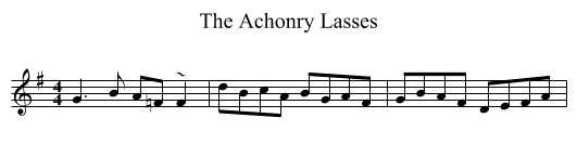 Achonry Lasses, The  - staff notation