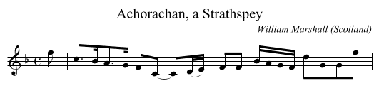Achorachan, a Strathspey - staff notation