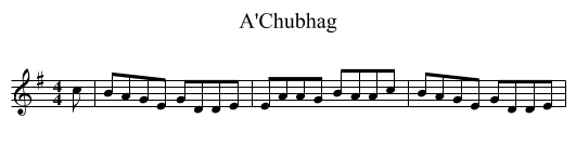 A'Chubhag - staff notation