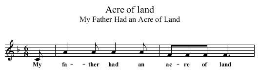 Acre of land - staff notation