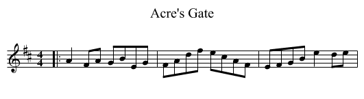 Acre's Gate - staff notation
