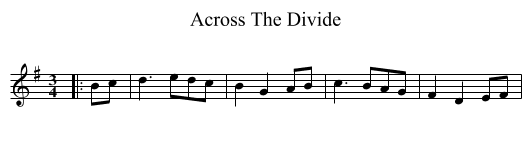 Across The Divide - staff notation